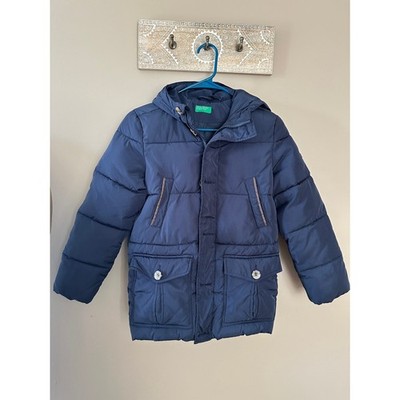 United Colors of Benetton Kids Boys Navy Blue Puffer Jacket Coat