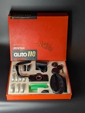 Asahi Pentax Auto 110 SLR System w/ 18mm 50mm Lenses Box Filters SOLD AS IS