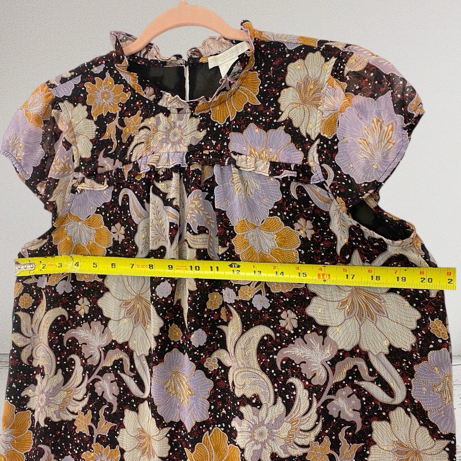 Christian Siriano Women’s Floral Ruffle Top Size Large 