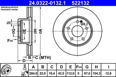 Brake Disc ATE 24.0322-0132.1 (1set-2pcs)