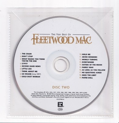(LV934) Fleetwood Mac, The Very Best Of - disc 2 only - 2009 CD