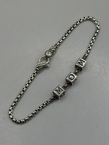 John Hardy Jai Sterling Silver Signature Link Mom Bracelet Chain 7.5” Thailand