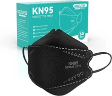 50Pcs Black KN95 Face Mask 5 Layer BFE 95% Disposable Respirator USA Seller