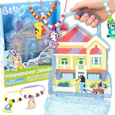 NIB Bluey Friendship Jewelry w/ Plastic Case Bingo Beads Bracelets Necklace Kit