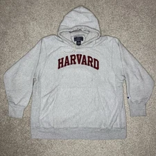 Vintage Champion Harvard University Original Reverse Weave Hoodie Men's XL Gray