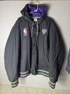 Milwaukee Bucks NBA Nike MENS City Edition 75 Courtside Hooded Coat Jacket XXL 