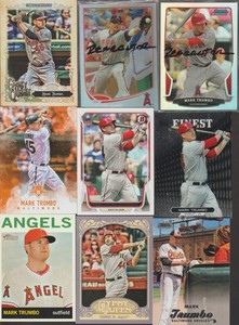 MARK TRMBO LOT 42 BASEBALL CARDS 20 DIFFERENT ORIOLES ANGELS