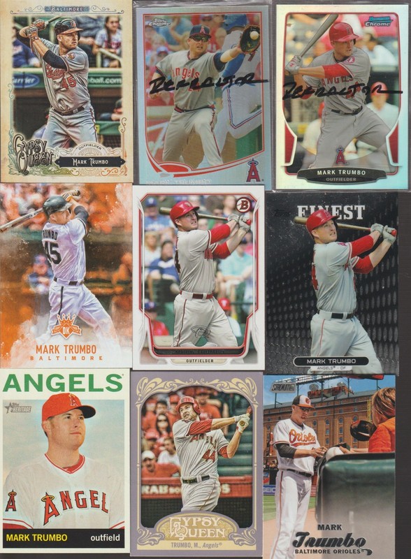MARK TRMBO LOT 42 BASEBALL CARDS 20 DIFFERENT ORIOLES ANGELS