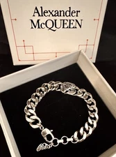 Vintage Of  Alexander McQueen Silver Elegant Bracelet With Box And Dust Bag