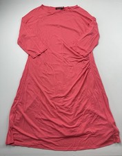 Lauren Ralph Lauren Dress Womens 3X Pink 3/4 Sleeve Boat Neck Ruched Shift