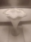 Fenton Silver Crest Milk Glass Pedestal Vase 12.75in Ruffled Edge 9in Top