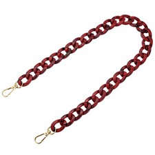 24 Inch Acrylic Chain Purse Strap Replacement Luxury Handbag Strap, Red Black