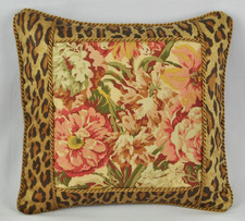NEW Pillow made w Ralph Lauren Guinevere Floral  Venetian Leopard Fabric 14x14