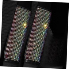 2PCS Bling Iridescent Car Seatbelt Strap Covers for Women Girls A-Iridescent 2