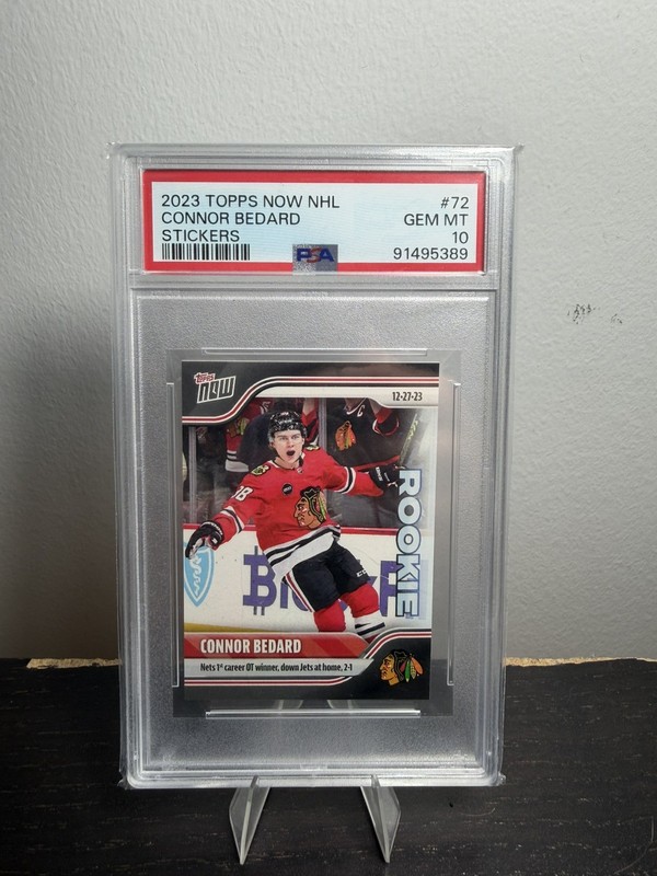 2023-24 Topps Now NHL Stickers - Connor Bedard #72 /9013 (RC) PSA 10