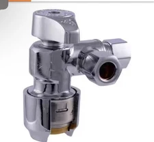SharkBite Max 1/2 x 3/8 x 3/8Inch Push to Connect Angle Stop Valve Brass Fitting