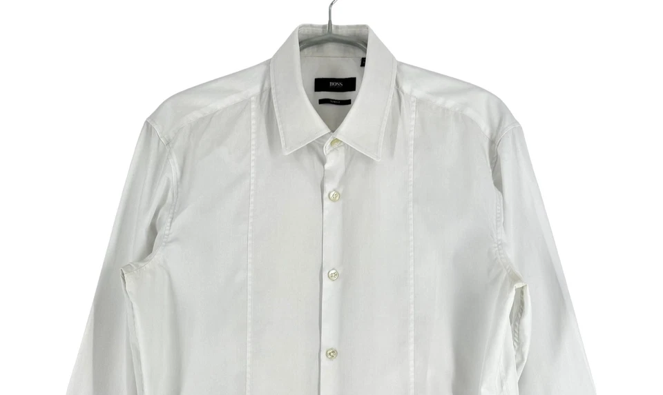 Hugo Boss Camicia Formale Slim Fit Da Uomo Taglia M - 40 - 15 3/4 - Immagine 3 di 4