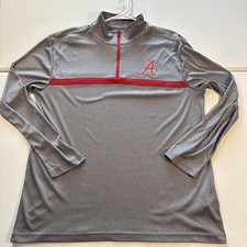 NWOT Men's XL Logo Athletic NCAA Alabama Crimson Tide Gray 1/4 Zip Pullover