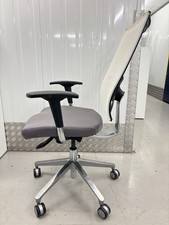 Comfy Mesh Backed Office Chair with Adjustable Height In Grey and White. Used