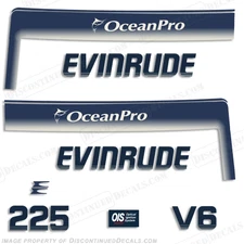 Fits Evinrude 225hp V6 OceanPro Outboard Decal Kit - 1993 1994 1995 1996 1997