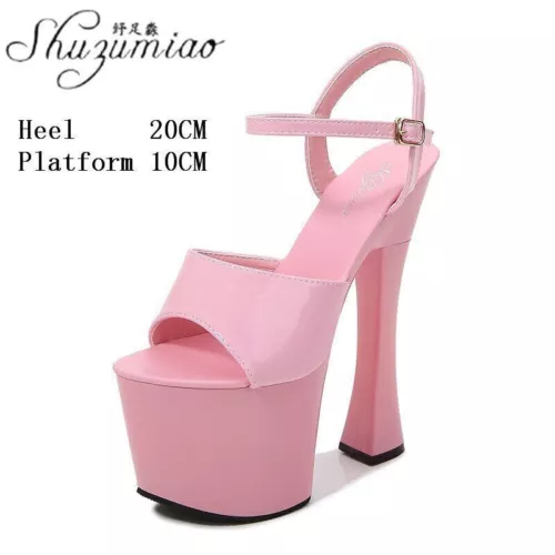 Women Platform Super High Heels Sexy Pumps Fashion Sandals Party Dance Shoes - Picture 20 of 41