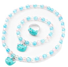 Claire's Club Glitter Cat Jewelry SetMint, 3 Pack New with Tags