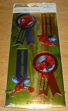 Hallmark Foil Stickers Marvel Spider Man NIP Award Badges Free Ship Over 15