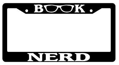 Glossy Black License Frame Book Nerd Auto Accessory Glossy Black License Frame Book Nerd Auto Accessory