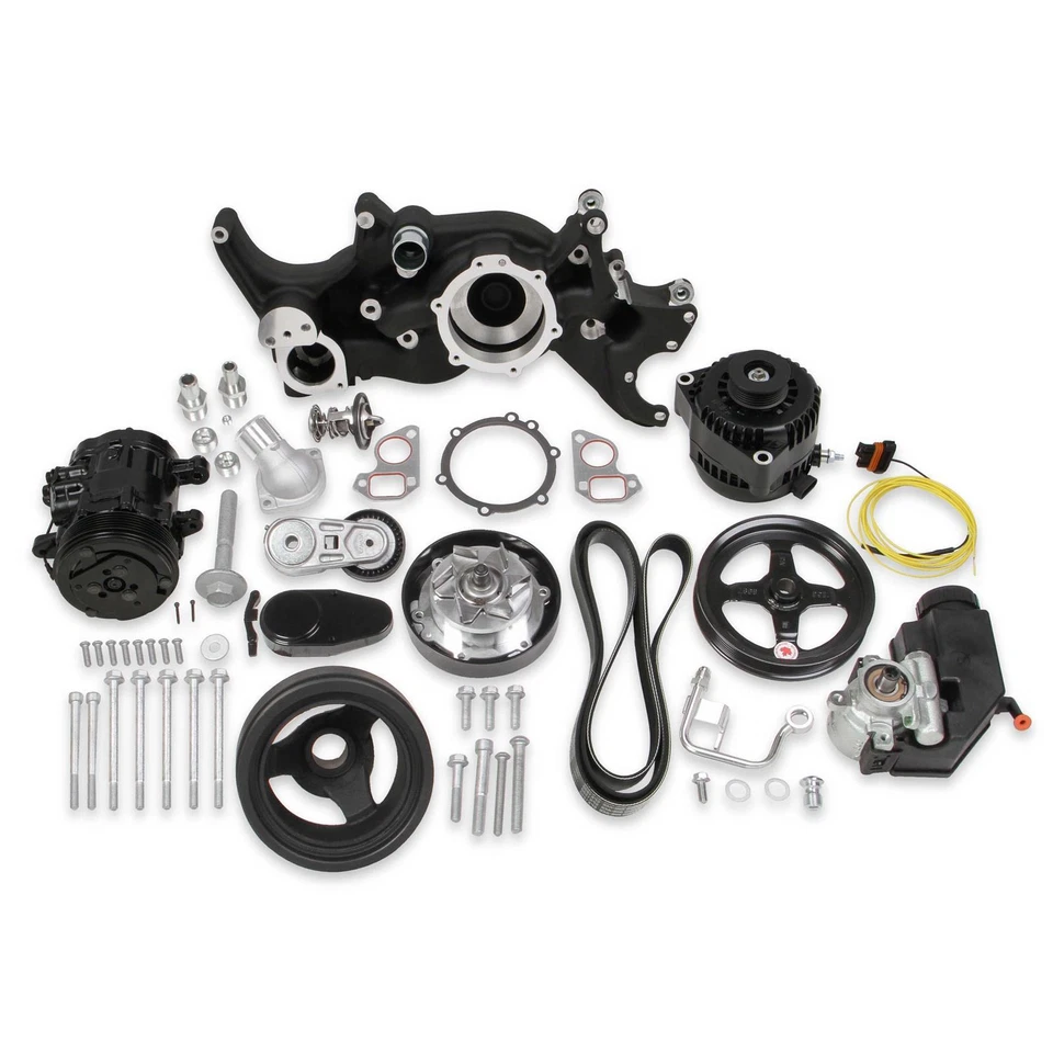 Holley 20-185BK LS Engine Accessory Drive Kit, Mid Mount
