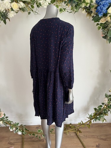 JOULES Maddie Shirt Dress Size 16 18 & 20 Navy Spot Tiered Long Sleeve NEW PA02 - Picture 4 of 17