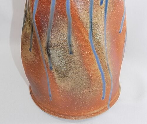 Vaso scultoreo vintage in ceramica artistica da studio smaltato a goccia - Foto 7 di 11