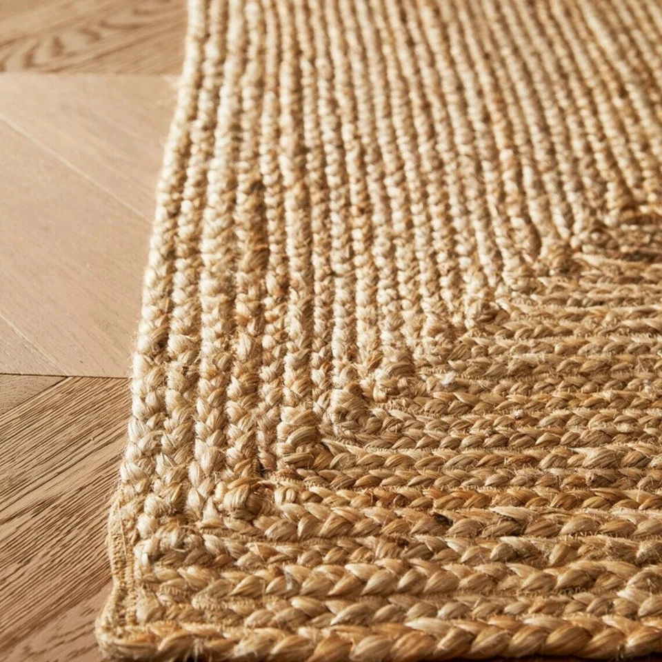 Natural Jute Rug Jute Braided Rug Bohemian Jute Rug Rectangular Jute Rug, Boho D - Image 3 of 4