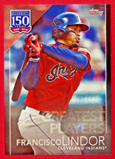 2019 Topps Update Francisco Lindor 040/299 Black 150 Years of Baseball Greatest