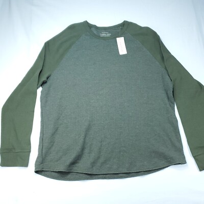 Sonoma Thermal Crew Shirt Men Size XXL Green Pullover Long