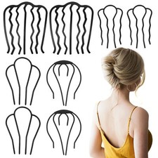 8 Piece Metal Hair Side Combs Hair Pin Stick for Updo Bun U Shape for Vintage...