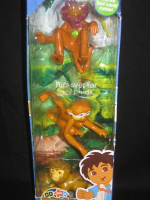 Go Diego Go Monkey Figures Squirrel Capuchin Pygmy Marmoset 2007 NIB 2+