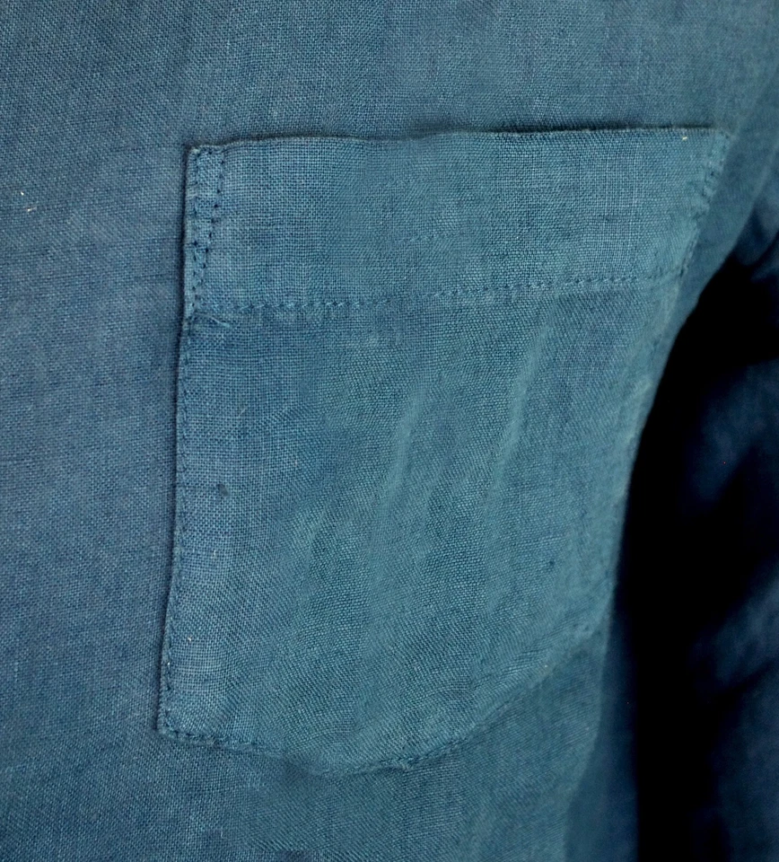 Chemise lin homme Harris Wilson manches longues poche bleu Daniel regular fit - Photo 2/4