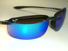 MAUI JIM MJ-407-11 64 17-130 BLUE MIRROR BROWNISH TONE HALF RIMLESS SUNGLASSES