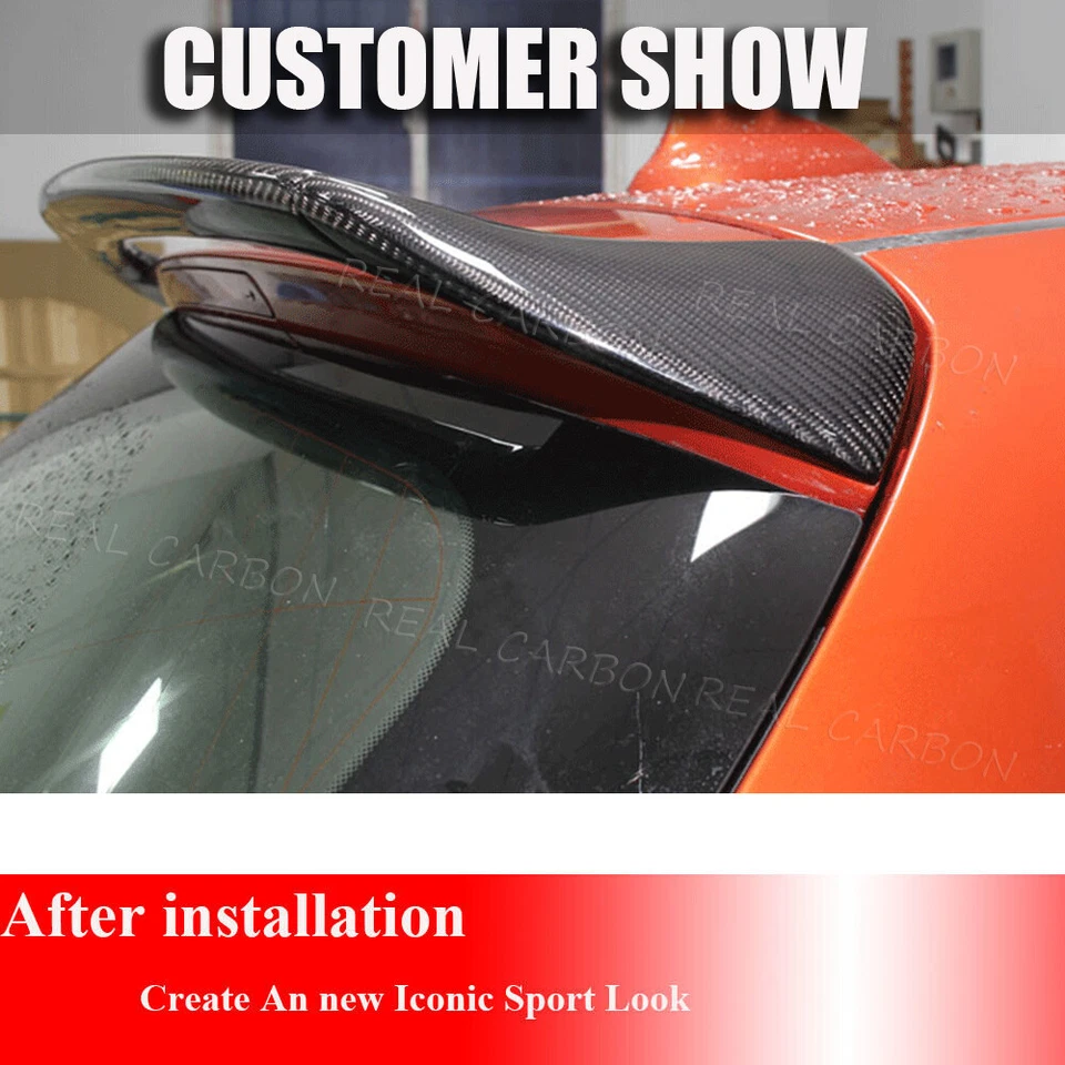 Ajuste para BMW 1 Series F20 2012-2014 Spoiler traseiro teto janela asa fibra de carbono  - Imagem 4 de 4
