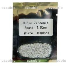 1000 PCS ROUND CLEAR CUBIC ZIRCONIA GREAT QUALITY LOOSE STONES   SHIP iN U.S.A