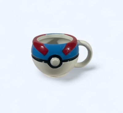 Pokemon Coffee Mug No Lid BLUE GREAT BALL 16oz Ceramic Molded Just Funky  EUC | eBay