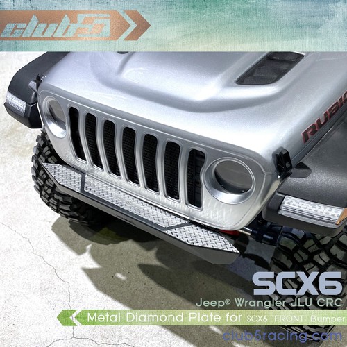 Metal Diamond Plate For SCX6 Jeep JLU Wrangler Stock "FRONT" Bumper - Picture 3 of 5