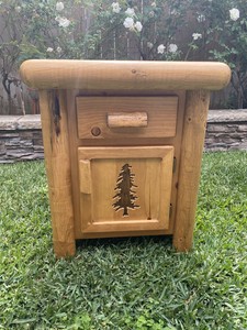 Log Cabin End Table Night Stand 1 Top Drawer 1 Bottom Cabinet Ebay