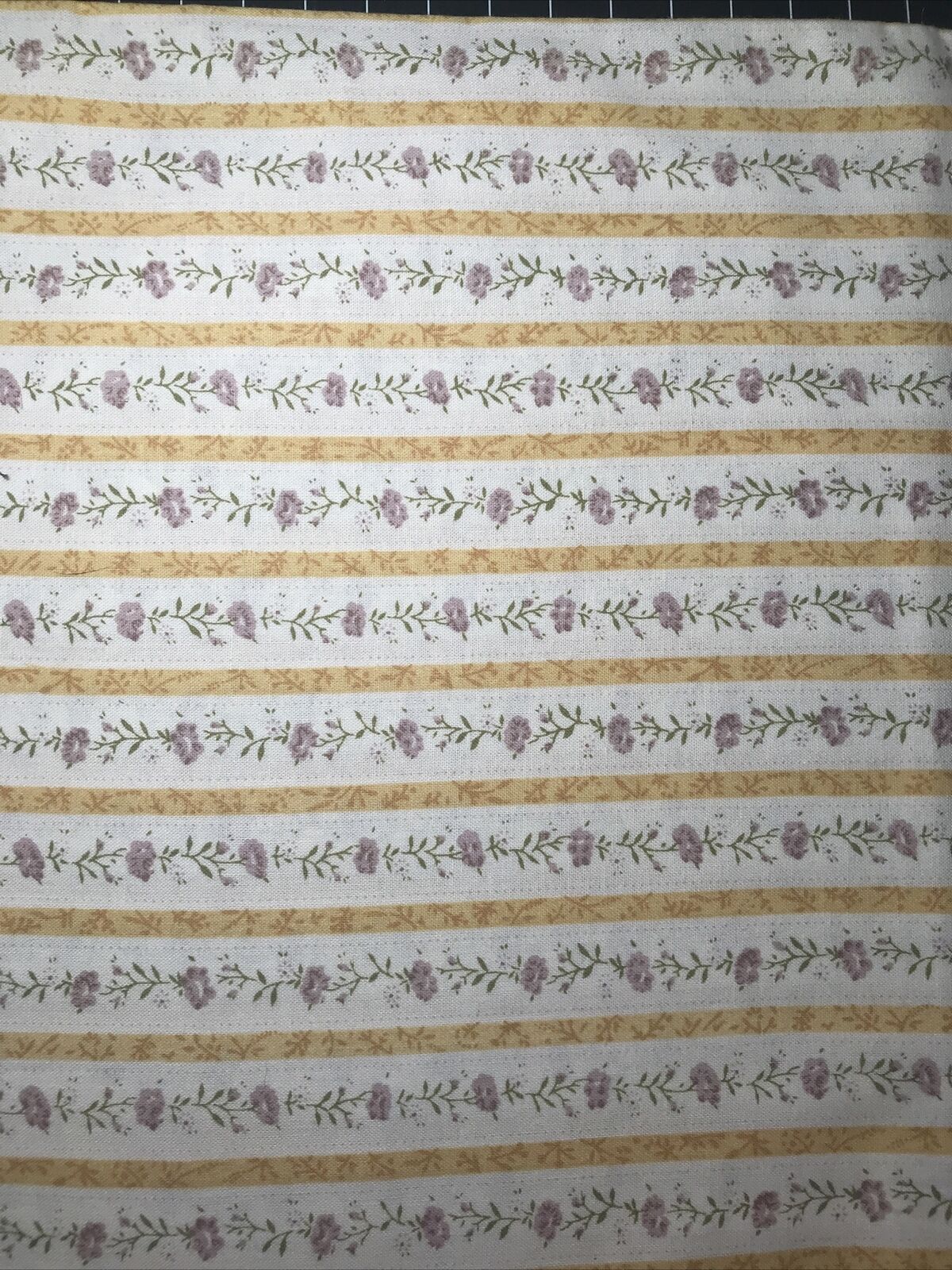 FQ Vintage 1800s Reproduction Floral Stripe Cotton Quilting Fabr