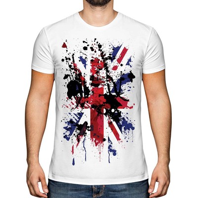 T-shirt Unisex MSK-Clothing Union Jack Flag, Stampata, 100% Cotone, Taglie XS-6XL