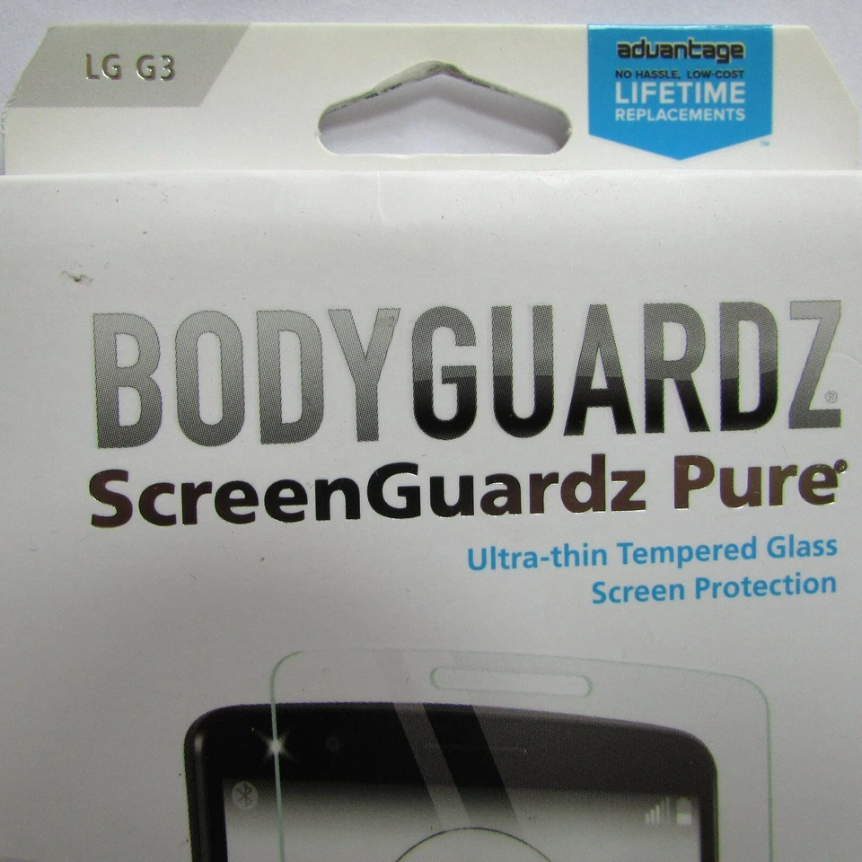 Protector de pantalla de vidrio templado puro BodyGuardz LG G3 - Nuevo Foto 4 de 4