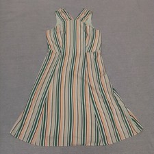 Ann Taylor Green Stripe Halter Type Midi Dress 8p blemish