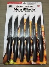 Granitestone - NutriBlade - Steak Knives - Stainless Steel - 6 Piece Easy Grip