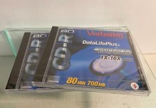 Lot of 2 NEW SEALED Verbatim 80 minute 700MB Blank CD-R Discs DataLifePlus