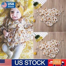 Newborn Baby Girl Floral Romper Jumpsuit Long Sleeve Tops set Infant Outfits
